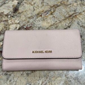 Michael Kors Powder Blush Pink Leather Trifold Wallet